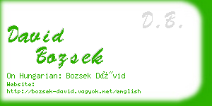 david bozsek business card